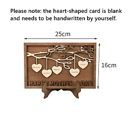 Верблюжий Деревянное персиковое сердце генеалогическое дерево любовь орнамент, украшение столешницы для гостиной, слово с днем матери, верблюжие, 250x160 мм
