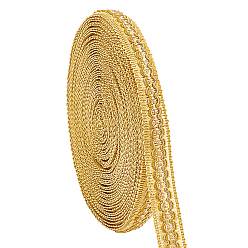 Gold Polyester Ribbon, Wave Pattern, Gold, 3/4 inch(20mm), about 13.12 Yards(12m)/Card