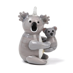 Серый Большие подвески, лэмпворк, ручная работа , коала прелести, серые, 56.5x45.5x33.5 мм, отверстие : 3 мм