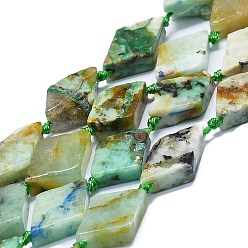 Хризоколла и Лазурит Натуральные бусы из хризоколлы и лазурита, ромб, 18~22x12~13x4~5 мм, отверстие : 1 мм, около 19~21 шт / нитка, 16.73'' (42.5 см)