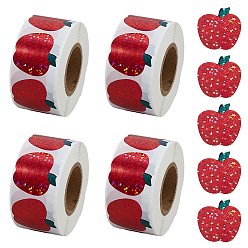 Яблоко 4рулоны самоклеящихся наклеек из мелованной бумаги, клейкая этикетка, для украшения свадьбы аксессуары, яблоко, 27 мм