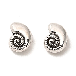 Античное Серебро Сплавочные овальные бусины тибетского стиля , без кадмия и без свинца, формы раковины, античное серебро, 10.5x8x4 мм, отверстие : 1.5 мм, Около 787 шт / 1000 г