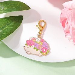 Hedgehog Подвеска-цветок из эмалевого сплава для украшения сумок, разноцветные, еж, 40 мм