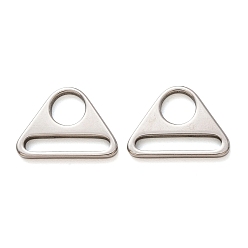 Couleur Acier Inoxydable 304 Triangle de réglage en acier inoxydable avec clips pivotants pour barre, boucles à anneau en d, couleur inox, 17x25x2.5mm, trou: 8 mm et 4x20 mm