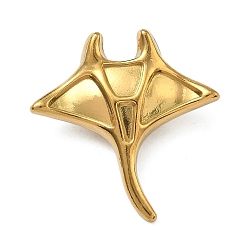 Fish 304 подвески из нержавеющей стали, реальный 18 k позолоченный, ионное покрытие (ip), долговечный, manta ray, 30x29x10 мм, отверстие : 8x4 мм