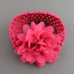 Светло-Вишневый Эластичные детские повязки, цветочные повязки для девочек-младенцев, светло-вишневый, 100 мм