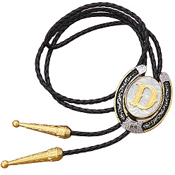 Letter D Подковы и подвески в виде букв в стиле ковбойского вестерна, ожерелья с галстуком-боло, ожерелья-лариаты из полиэфирного шнура, Буква D, 42.13 дюйм (107 см)