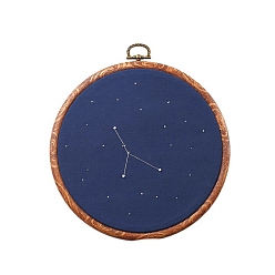 Cancer DIY Embroidery Kits, Including Embroidery Cloth & Thread, Needle, Embroidery Hoop, Instruction Sheet, Cancer, 150x150mm