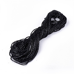 Black Eco-Friendly PVC Tubular Synthetic Rubber Cord, Hollow Pipe, with Paillette, Black, 5~6mm, Hole: 2mm, about 54.68 yards(50m)/bundle