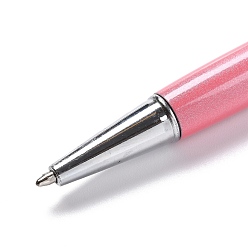 Light Coral Silicone & Plastic Touch Screen Pen, Aluminum Ball Pen, with Transparent Resin Diamond Shape Beads, Light Coral, 146x13x10mm