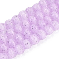 Prune Colliers de perles en verre imitation œil de chat, ronde, prune, 6~6.5mm, Trou: 0.9~1mm, Environ 67~70 pcs/chapelet, 14.57~15.16 pouce (37~38.5 cm)
