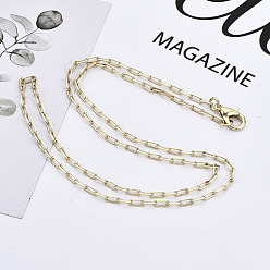 Light Gold Латунные скрепки, изготовление колье из вытянутой удлиненной кабельной цепочки, с карабин-лобстерами , золотой свет, 17.71 дюйм (45 см) в длину, ссылка: 5x2x0.7 mm, Перейти кольцо: 4x1 мм