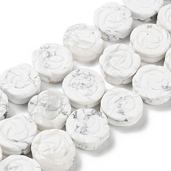 Говлит Природные Говлит бисер нитей, резные розы, 15.5~16x4.5~5.5 мм, отверстие : 1 мм, около 25 шт / нитка, 15.55'' (39.5 см)