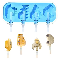 Blue Car Rocket Ship Silicone Ice Cream Mold, Blue, 9.5x23.5x3cm
