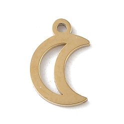 Золотой 304 прелести нержавеющей стали, лунное очарование, золотые, 10x7.5x1 мм, отверстие : 1 мм