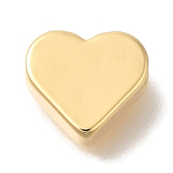 Настоящее золото 18K Латунные бусины, без кадмия, без никеля и без свинца, сердце, реальный 18 k позолоченный, 7x7x3.5 мм, отверстие : 1.8 мм