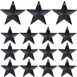 Черный Железные подвески, звезда очарование, чёрные, 37.5x39.5x3 мм, отверстие : 1 мм, 30 шт / коробка