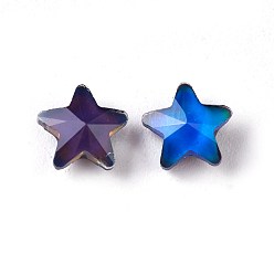 Colorful Faceted Glass Cabochons, Mood Cabochons(Color will Change with Different Temperature), Star, Colorful, 5.7x6x3.3mm