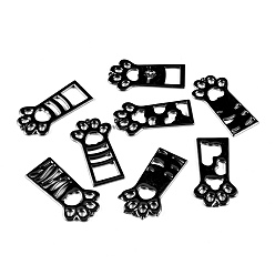 Черный Цвет Металла Подвесные подвески из сплава, для diy уф смолы, изготовление ювелирных изделий из эпоксидной смолы, кошачья лапа, без кадмия и без свинца, металлический черный , 45x24x2 мм, отверстия: 1.5 мм, около 8 шт / мешок