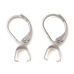 Нержавеющая Сталь Цвет 304 из нержавеющей стали выводы Leverback серьги, с поручителями, цвет нержавеющей стали, 21x10x3 мм