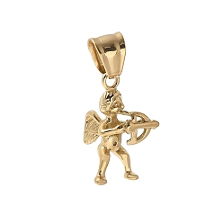 Настоящее золото 18K 304 подвески из нержавеющей стали, очарование купидона, вакуумное покрытие pvd, реальный 18 k позолоченный, 23x13.5x12 мм, отверстие : 7.2x4.7 мм