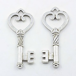 Античное Серебро Сплавочные подвески тибетского стиля, без кадмия, без никеля и без свинца, отмычка, античное серебро 46.5x18x4 мм, отверстие : 3 мм