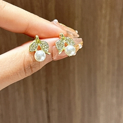 Другие Женские серьги из сплава со стразами, с бусинами из искусственного жемчуга и булавкой из стерлингового серебра 925, 24x10 мм
