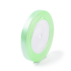 Vert Clair Ruban de satin à face unique, Ruban polyester, vert clair, 10 mm (3/8 pouces), environ 25 yards / rouleau (22.86 m / rouleau), 10 rouleaux / groupe, 250yards / groupe (228.6m / groupe)