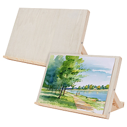 Желтая Старая Ткань  Деревянная настольная подставка-мольберт, прямоугольные, старое кружево, 330x230x34 мм