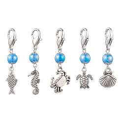 Mixed Shapes Подвесные украшения из акрила из сплава, с застежками-карабинами, разнообразные, разнообразные, 40~48 мм