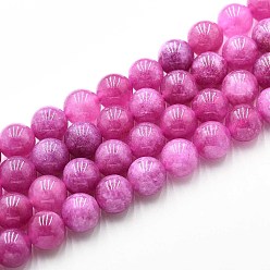 Средний Фиолетово-красный Природного кварца нитей бисера, окрашенные, круглые, имитация розового турмалина, средне фиолетовый красный, 10~10.5 мм, отверстие : 1~1.2 мм, около 37~38 шт / нитка, 14.76~15.16 дюйм (37.5~38.5 см)