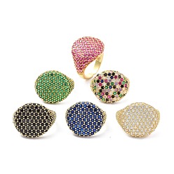 (52) Непрозрачная лаванда Украшения для девочек-подростков женский подарок, настоящие 18 позолоченные латунные кольца с открытыми манжетами, круглые кольца с фианитами и широкой полосой, разноцветные, размер США 6 (16.5 мм)