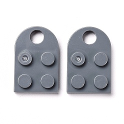 Серый Подвески из смолы, строительные блоки талисманы, половину овальной, серые, 23.5x15.5x5 мм, отверстие : 5 мм