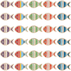 (52) Непрозрачная лаванда 30шт 5 цвета aolly эмалевые бусины, золотые, рыба, разноцветные, 9x16x4.5 мм, отверстие : 1.8 мм, 6 шт / цвет