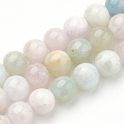 Morganite Natural Morganite Beads Strands, Round, 8mm, Hole: 1mm, about 50pcs/strand, 15.7 inch
