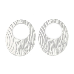 Нержавеющая Сталь Цвет Не тускнеющие 304 подвески из нержавеющей стали, овальный шарм, цвет нержавеющей стали, 44x35x0.9 мм, отверстие : 1.2 мм