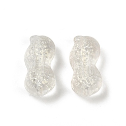 Champagne Gold Прозрачные стеклянные бусины, арахис, спекающийся лак, шампанское золото, 23x11.5x11 мм, отверстие : 1.5 мм