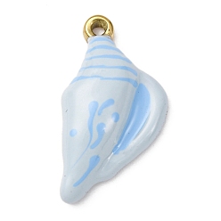 Другие 304 подвески из нержавеющей стали, с эмалью, океанские темы, реальный 18 k позолоченный, ионное покрытие (ip), без кадмия, без никеля и без свинца, раковина, 23x12.5x4 мм, отверстие : 1.3 мм