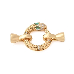 Настоящее золото 18K Латунные микро проложить кубического циркония раз за застежками, без кадмия, без никеля и без свинца, змея, реальный 18 k позолоченный, 31.5 мм