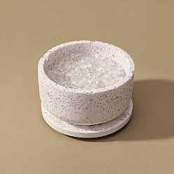 Розовый Кварц Чаша для зарядки селенита, с бусинами из натурального розового кварца и хрустальной крошки натурального кварца, для контейнера для хранения ювелирных изделий, 100x55 мм