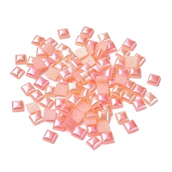 Pink Cabochons en plastique imitation perle abs, carrée, rose, 6x6x2mm, environ 5000 pcs / sachet 