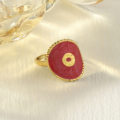 (123L) Белый крем непрозрачный блеск 304 из нержавеющей манжеты кольца стальные эмалированные, овальные, огнеупорный кирпич, внутренний диаметр: 15~20 мм