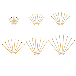 Золотой 304 штыри для шариковой головки из нержавеющей стали, cmешанный размер, с контейнером для бисера, золотые, 6.8x5.2x1.1 см, Около 120 шт / коробка