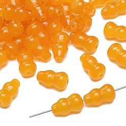 Оранжевый 15шт стеклянные бусины из искусственного нефрита, оранжевые, 14x8 мм, отверстие : 1 мм