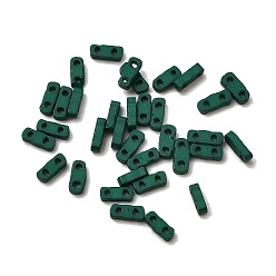 Зеленый 2 Отверстие для выпечки краски стеклянные бусины, прямоугольные, зелёные, 5x2x1.5 мм, отверстие : 0.7 мм