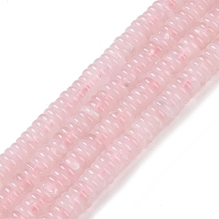 Розовый Кварц Природного розового кварца нитей бисера, рондель, 6~6.5x2~2.5 мм, отверстие : 1 мм, около 181~191 шт / нитка, 15.16~15.35'' (38.5~39.1 см)