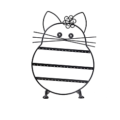 Черный Акриловые подставки для ювелирных изделий для сережек, мышь, чёрные, 31x23 см