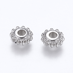 Платина Пластиковые прокладки ccb, маргаритка, платина, 8x3 мм, отверстие : 3 мм