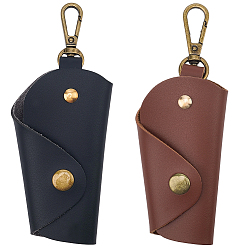 Couleur Mélangete 2 pièces 2 couleurs pochettes à clés vintage en cuir PU avec fermoirs en alliage, couleur mixte, 14.3 cm, sac: 10.35x5.2x2.7cm, 1 pc / couleur