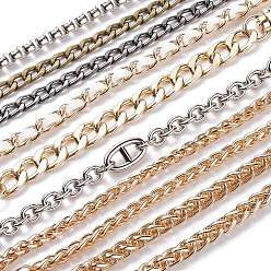 Mixed Color Chain Bag Strap, with Clasps, for Bag Replacement Accessories, Mixed Styles, Mixed Color, 20~125x0.6~0.75cm
